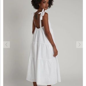 White 100% Linen Dress - Tie Shoulder Dress NWT